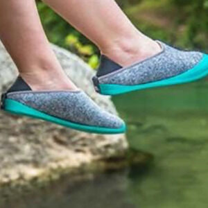 Mahabis Classic Indoor Outdoor Gray Wool Slipper‎ Size 38